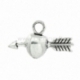 Pendant "Cupid arrow", antique silver, 30x17 mm