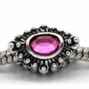Pandora karoliukas, su fuksijos sp. akriliniu kabošonu, 15x11 mm