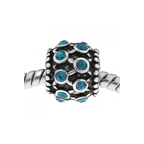 Pandora karoliukas, su žydrais kristalais, 11x9 mm