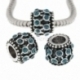 Pandora karoliukas, su žydrais kristalais, 11x9 mm