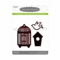 Die cut stencil birdhouses, 52x90 mm, 41x55 mm, 45x34 mm, 3 pc