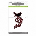 Die cut stencil bird on branch, 61x105 mm, 1 pc