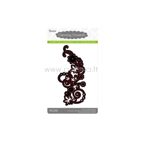 Die cut stencil floral swirl, 144x70 mm, 1 pc
