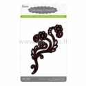 Die cut stencil flower on vine with leaves, 70x150 mm, 1 pc