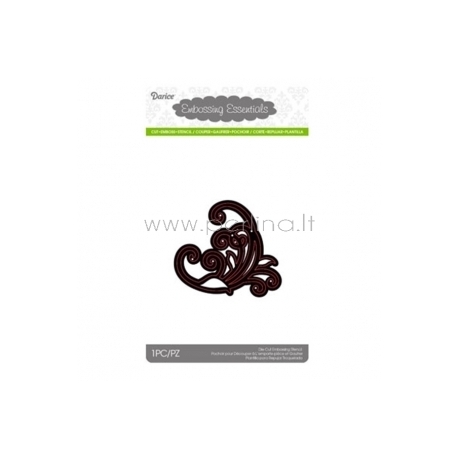 Die cut stencil swirl corner, 80x72 mm, 1 pc