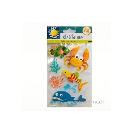 3D Lipdukai "Whale and Crab", 7 vnt.