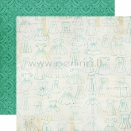 Paper "Dress Pattern - Jack and Jill Girl Collection", 30,5x30,5 cm