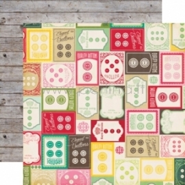Paper "Cute As A Button - Jack and Jill Girl Collection", 30,5x30,5 cm