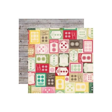 Paper "Cute As A Button - Jack and Jill Girl Collection", 30,5x30,5 cm