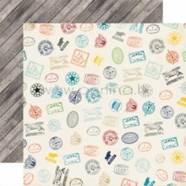 Paper "Stamps - Jack and Jill Boy Collection", 30,5x30,5 cm