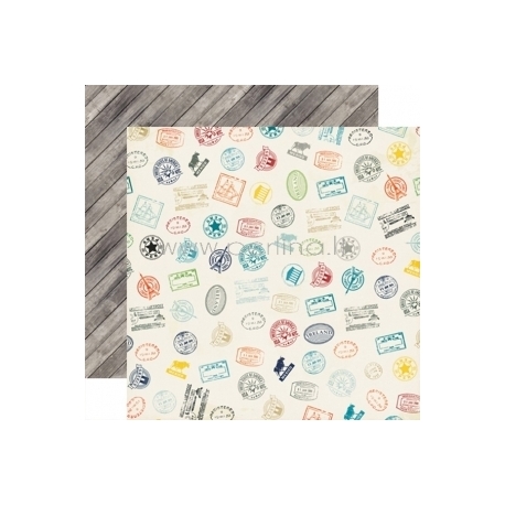 Popierius "Stamps - Jack and Jill Boy Collection", 30,5x30,5 cm