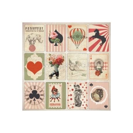 Popierius "Magic deck - Vintage Circus", 30,5x30,5 cm