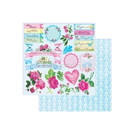 Popierius "Hemstitch - Floral Embroidery", 30,5x30,5 cm