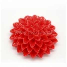 Resin cabochon "Red Flower", 15x6 mm