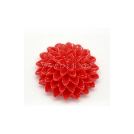 Akrilinis kabošonas "Raudona gėlė", 15x6 mm