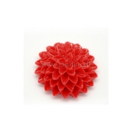 Resin cabochon "Red Flower", 15x6 mm