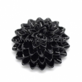 Resin cabochon "Black Flower", 15x6 mm