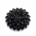 Resin cabochon "Black Flower", 15x6 mm