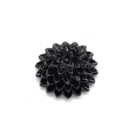 Akrilinis kabošonas "Juoda gėlė", 15x6 mm