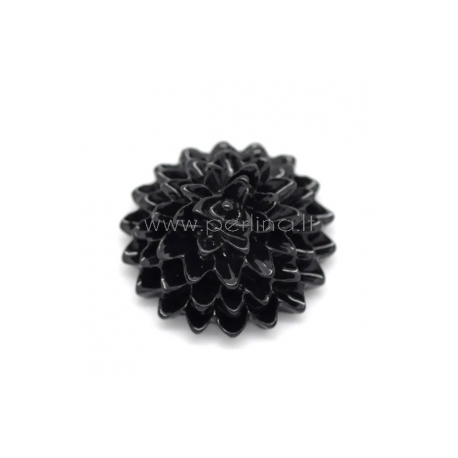 Resin cabochon "Black Flower", 15x6 mm