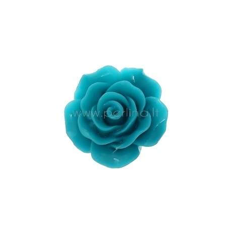 Resin flower embellishment, dark blue, 20x20 mm