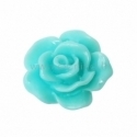 Resin flower embellishment, aqua, 10x10 mm