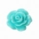 Resin flower embellishment, aqua, 10x10 mm