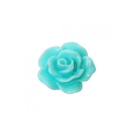 Akrilinis kabošonas "Rožė", žydra sp., 10x10 mm
