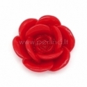 Akrilinis kabošonas-gėlė, raudona sp., 17x16 mm
