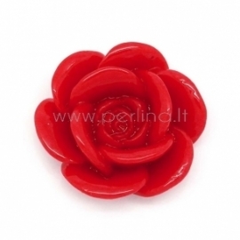 Resin flower embellishment, red, 17x16 mm