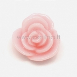 Resin flower embellishment, pink, 14x8 mm