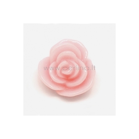 Resin flower embellishment, pink, 14x8 mm