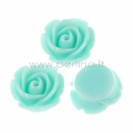 Resin flower embellishment, cyan, 11x11 mm