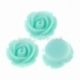 Resin flower embellishment, cyan, 11x11 mm