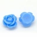 Akrilinis kabošonas-gėlė, mėlyna/žydra sp., 10 mm