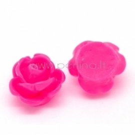 Resin flower embellishment, fuchsia, 10 mm