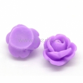 Resin flower embellishment, purple, 10 mm