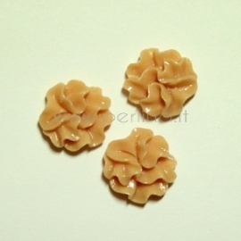 Akrilinis kabošonas-gėlė, kreminė/latte sp., 12 mm