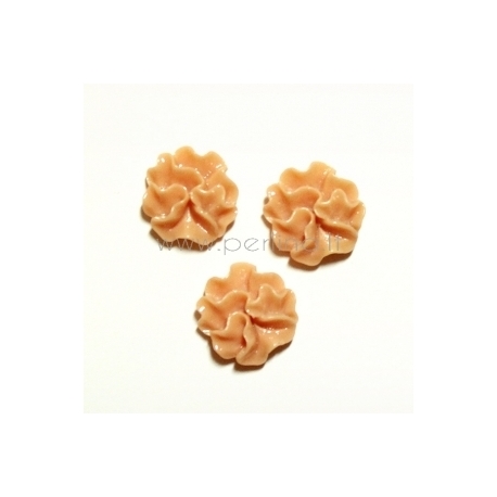 Akrilinis kabošonas-gėlė, kreminė-rožinė sp., 12 mm