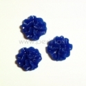 Resin flower embellishment, blue, 12 mm