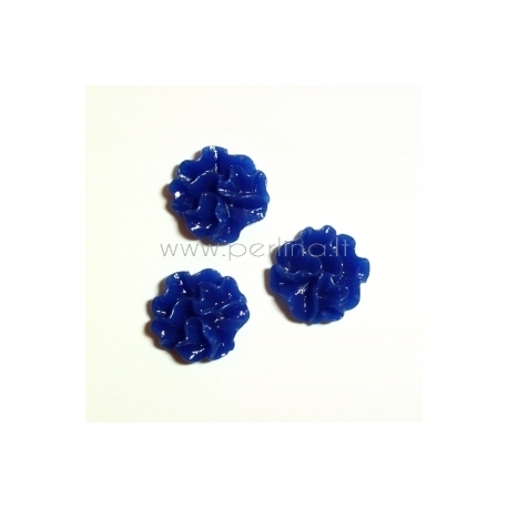 Akrilinis kabošonas-gėlė, mėlynos sp., 12 mm