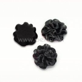 Akrilinis kabošonas-gėlė, juodos sp., 12 mm