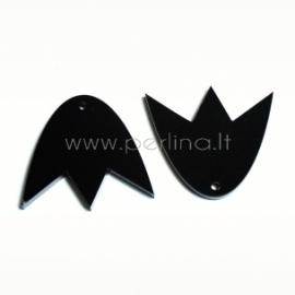 Plexiglass finding - pendant "Tulip", black, 3x2,7 cm