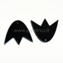 Plexiglass finding - pendant "Tulip", black, 3x2,7 cm