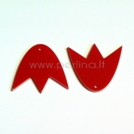 Plexiglass finding - pendant "Tulip", red, 3x2,7 cm
