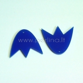 Plexiglass finding - pendant "Tulip", blue, 3x2,7 cm