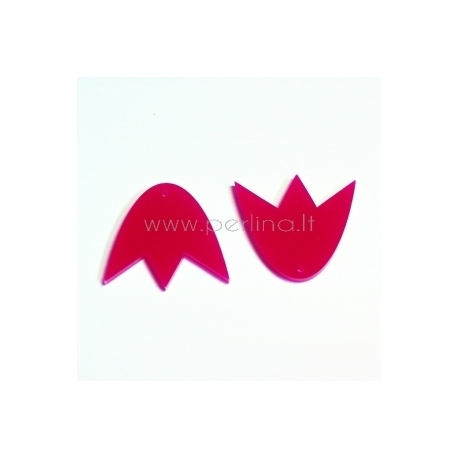 Plexiglass finding - pendant "Tulip", fuchsia, 3x2,7 cm