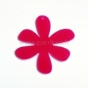 Org. stiklo detalė-pakabukas "Gėlytė 1", rožinė, 4x4 cm