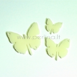 Plexiglass finding "Butterfly 1", ivory, 2x1,8 cm