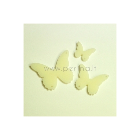 Plexiglass connector "Butterfly 4", ivory, 2x1,8 cm